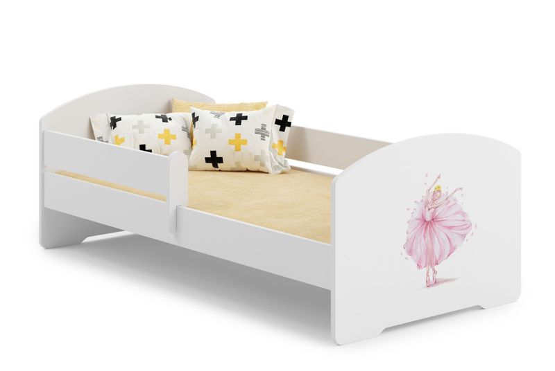 Łożko dziecięce Kobi LUK z barierką 140x70 Kobi Księżniczka w koronie 1 szt.