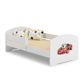 Łożko dziecięce Kobi LUK z barierką 160x80 Kobi Auto chorągiewką 1 szt.
