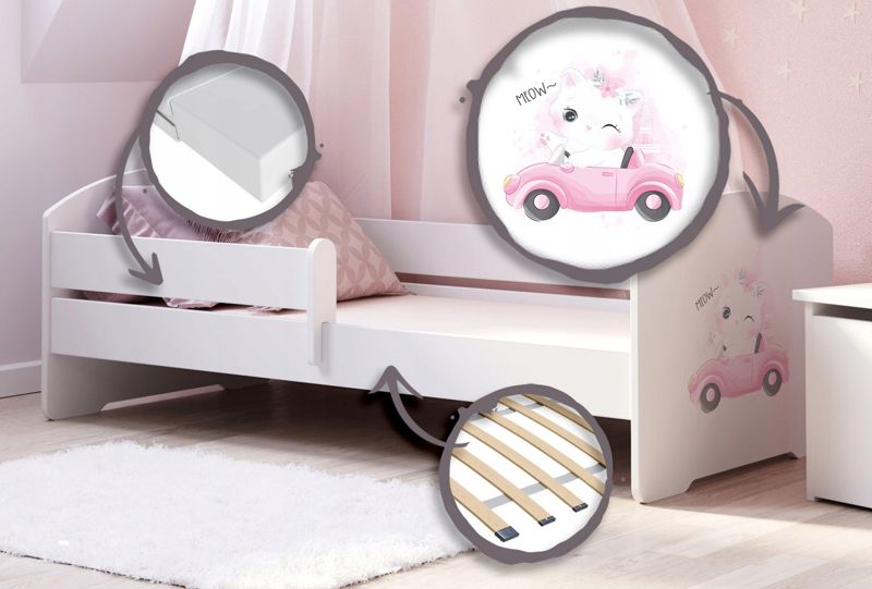 Łożko dziecięce Kobi LUK z barierką 160x80 Kobi Kot 1 szt.