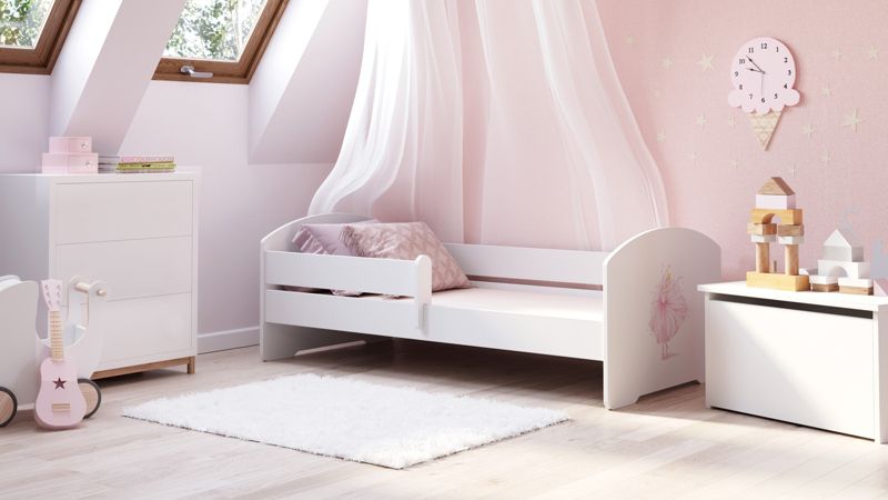 Łożko dziecięce Kobi LUK z barierką 160x80 Kobi Księżniczka w koronie 1 szt.