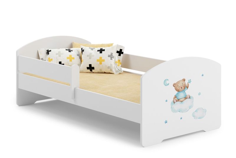 Łożko dziecięce Kobi LUK z barierką 160x80 Kobi Niebieski Miś 1 szt.