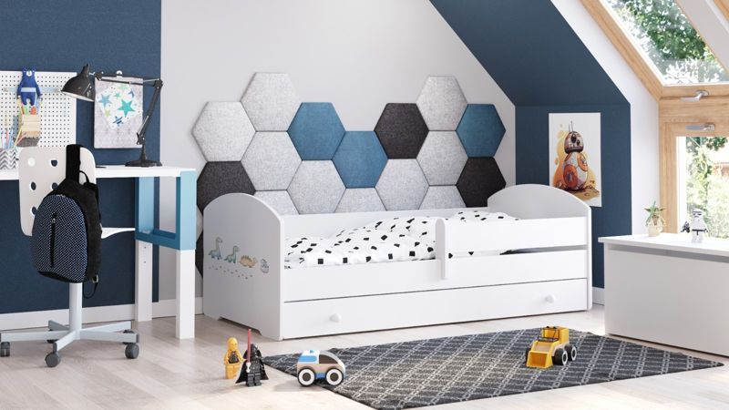 Łożko dziecięce Kobi LUK z szufladą i barierką 160x80 Kobi Dinozaury 1 szt.