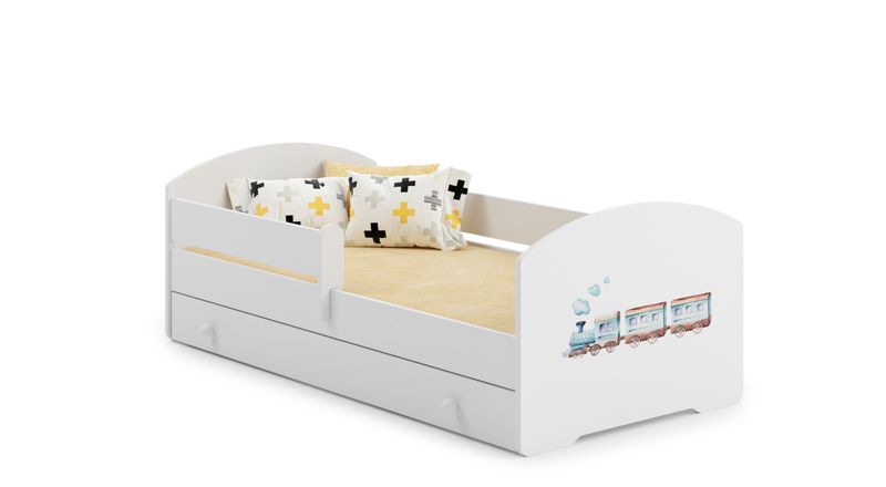 Łożko dziecięce Kobi LUK z szufladą i barierką 160x80 Kobi Poc iąg 1 szt.