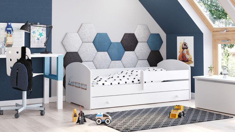 Łożko dziecięce Kobi LUK z szufladą i barierką 160x80 Kobi Poc iąg 1 szt.