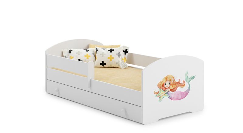 Łożko dziecięce Kobi LUK z szufladą i barierką 160x80 Kobi Syrenka 1 szt.
