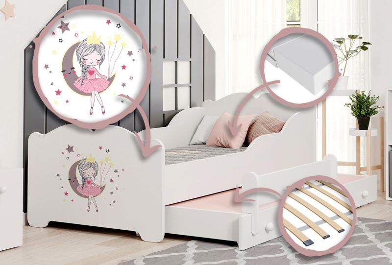 Łożko podwójne Kobi ANNA 160x80 Śpiąca księżniczka 1 szt.