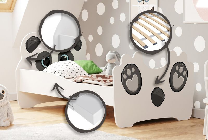 Łożko pojedyncze Kobi Panda 160x80 z materacem 1 szt.