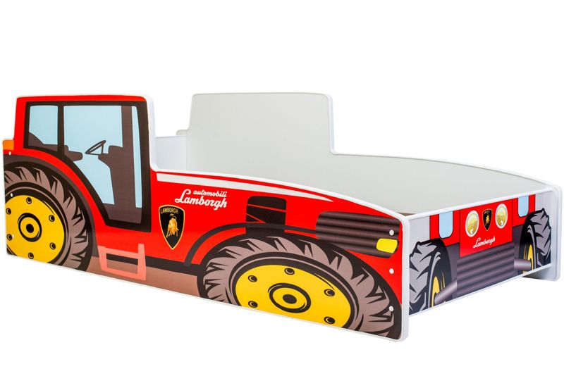 Łożko pojedyncze Kobi Traktor czerwony 140x70 z materacem 1 szt.