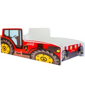 Łożko pojedyncze Kobi Traktor czerwony 140x70 z materacem 1 szt.