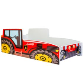 Łożko pojedyncze Kobi Traktor czerwony 160x80 z materacem 1 szt.