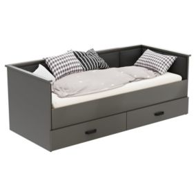Łożko rozkładane Kobi HELIOS z panelami tapicerowanymi grafit 200x80/200x160 1 szt.