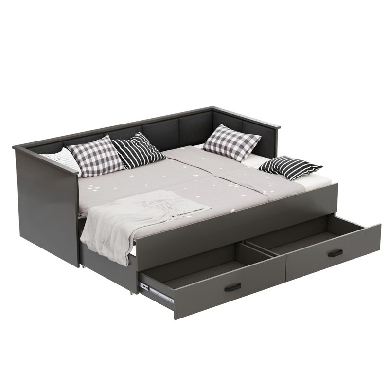 Łożko rozkładane Kobi HELIOS z panelami tapicerowanymi grafit 200x80/200x160 1 szt.