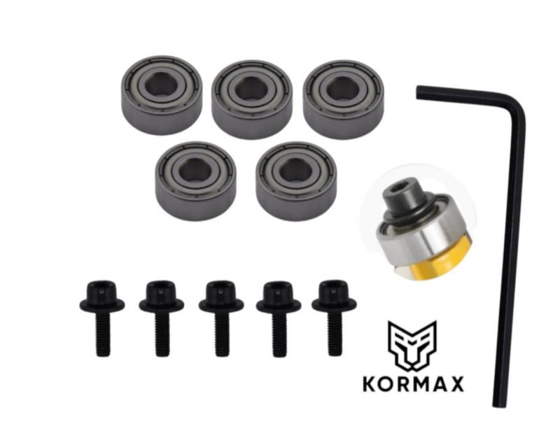 Łożysko i pierścień oporowy Kormax 4,76x12,70mm zestaw 5 szt  (FD-B-4.76-12.7) - 1 kpl.