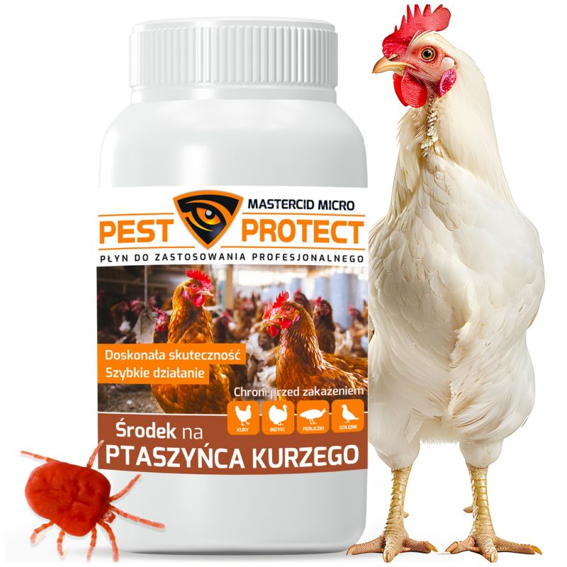 Środek na Ptaszyńca Kurzego PEST PROTECT 250ml Zwalczanie u Kur Ptaszyniec Piórojad Wszy Kurze, 1szt.