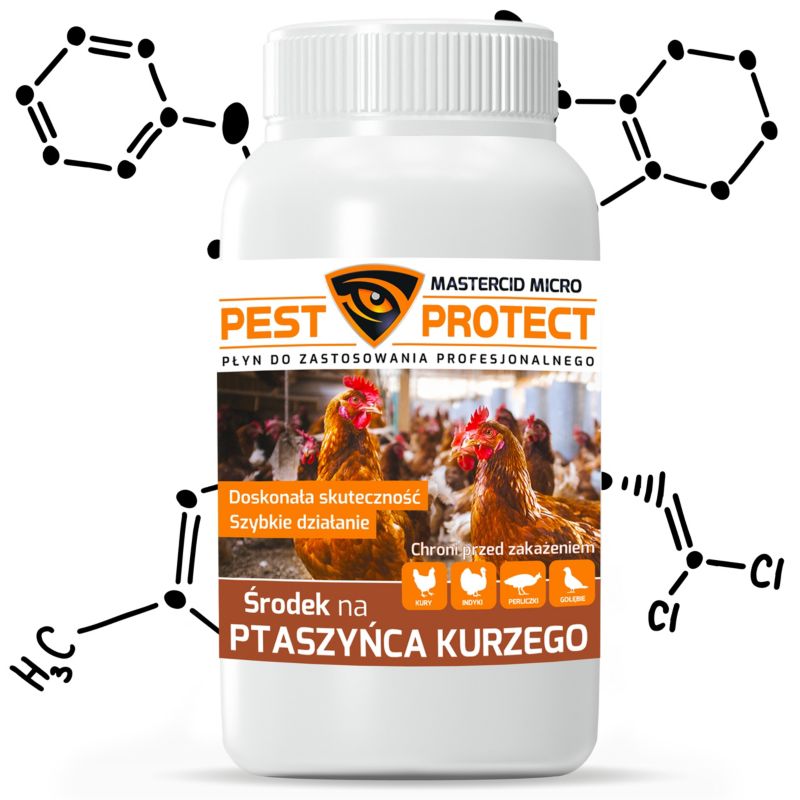 Środek na Ptaszyńca Kurzego PEST PROTECT 250ml Zwalczanie u Kur Ptaszyniec Piórojad Wszy Kurze, 1szt.