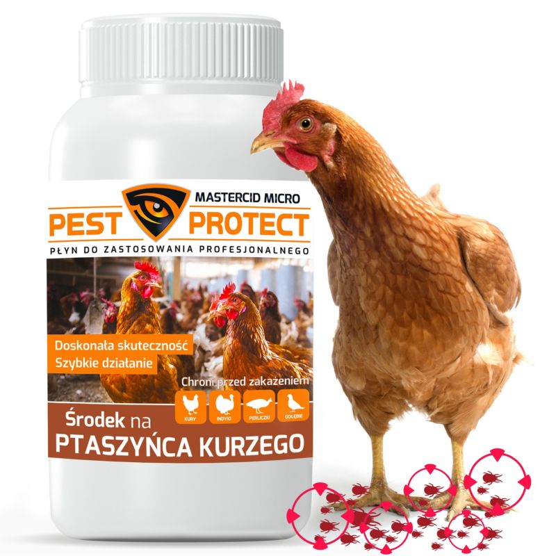 Środek na Ptaszyńca Kurzego PEST PROTECT 250ml Zwalczanie u Kur Ptaszyniec Piórojad Wszy Kurze, 1szt.