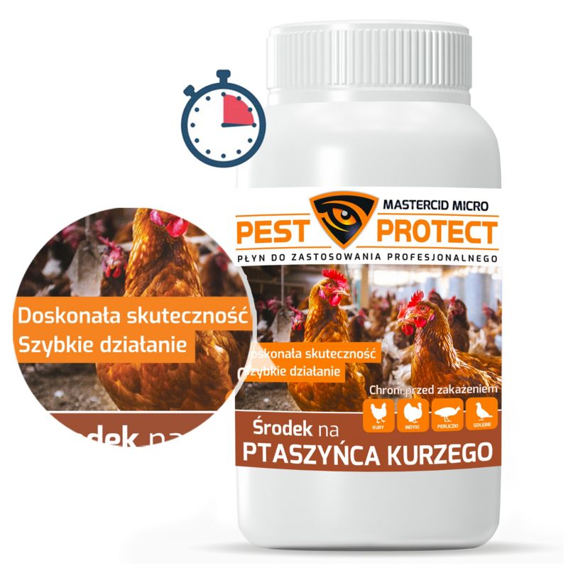 Środek na Ptaszyńca Kurzego PEST PROTECT 250ml Zwalczanie u Kur Ptaszyniec Piórojad Wszy Kurze, 1szt.