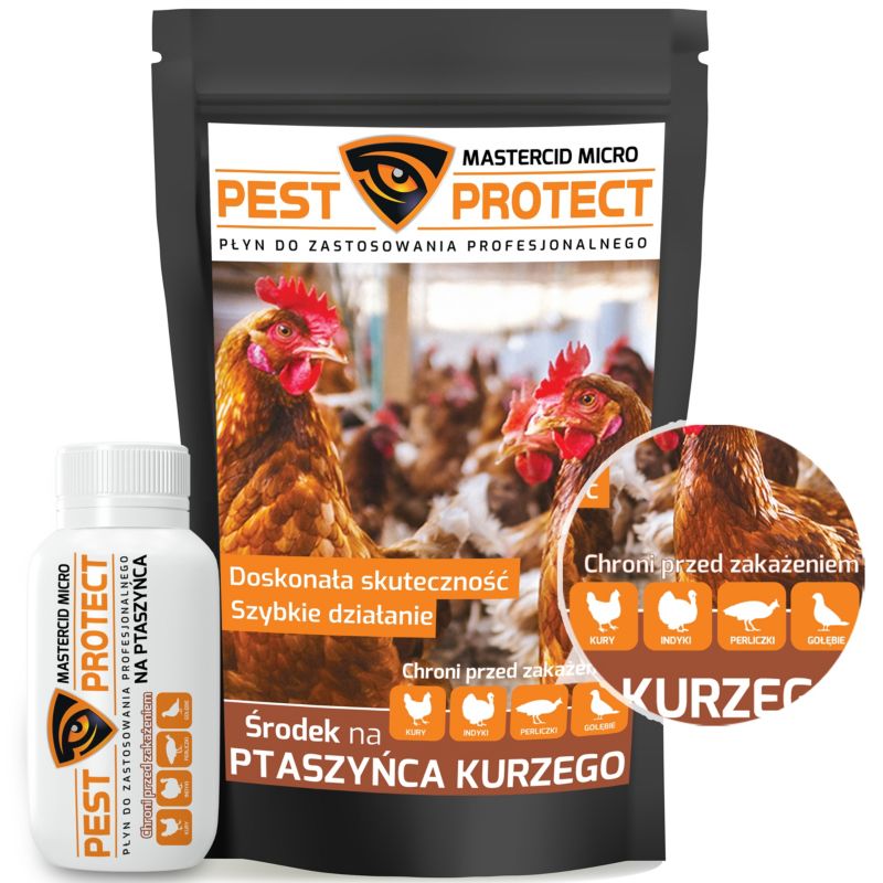 Środek na Ptaszyńca Kurzego PEST PROTECT 30ml Zwalczanie u Kur Ptaszyniec Piórojad Wszy Kurze, 1szt.