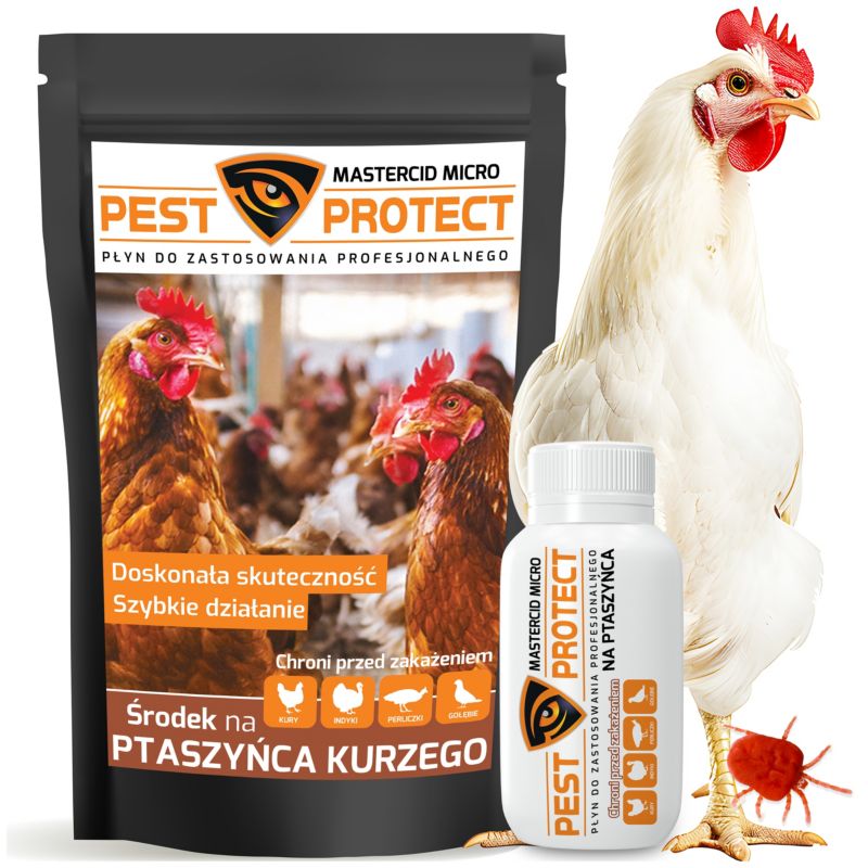 Środek na Ptaszyńca Kurzego PEST PROTECT 30ml Zwalczanie u Kur Ptaszyniec Piórojad Wszy Kurze, 1szt.