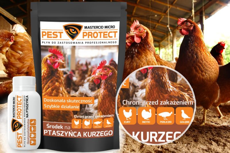 Środek na Ptaszyńca Kurzego PEST PROTECT 30ml Zwalczanie u Kur Ptaszyniec Piórojad Wszy Kurze, 1szt.