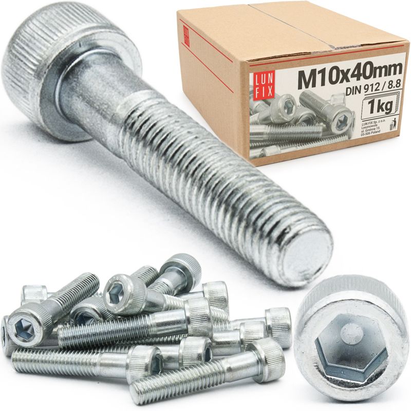 Śruba imbusowa Lun Fix DIN 912 M10 40 mm kl. 8.8 1kg