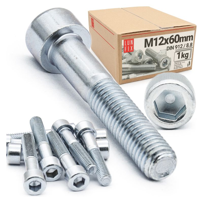 Śruba imbusowa Lun Fix DIN 912 M12 60 mm kl. 8.8 1kg
