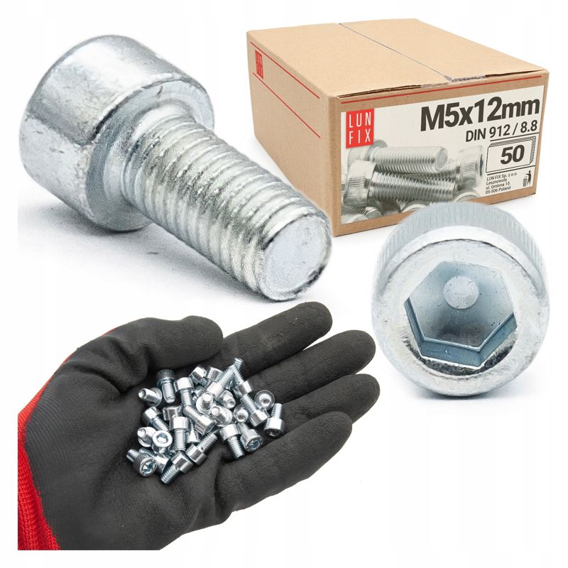 Śruba imbusowa Lun Fix DIN 912 M5 12 mm kl. 8.8 50szt.