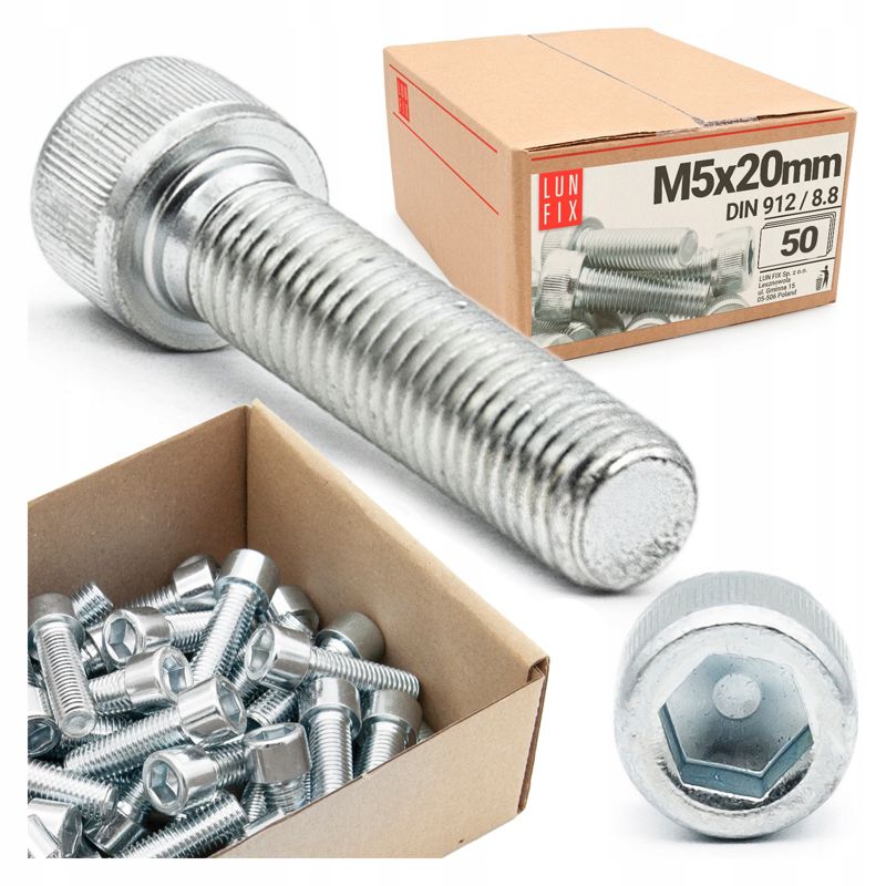 Śruba imbusowa Lun Fix DIN 912 M5 20 mm kl. 8.8 50szt.