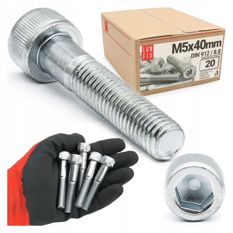 Śruba imbusowa Lun Fix DIN 912 M5 40 mm kl. 8.8 20szt.