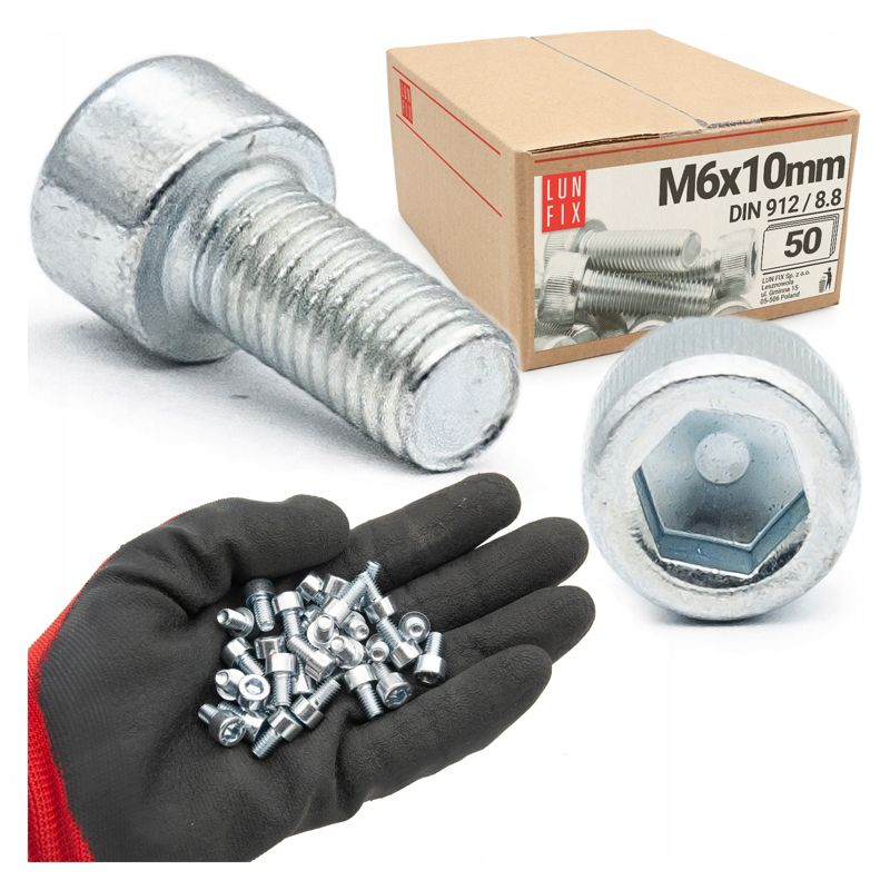 Śruba imbusowa Lun Fix DIN 912 M6 10 mm kl. 8.8 50szt.