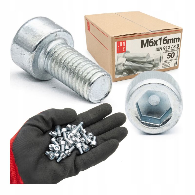 Śruba imbusowa Lun Fix DIN 912 M6 16 mm kl. 8.8 50szt.