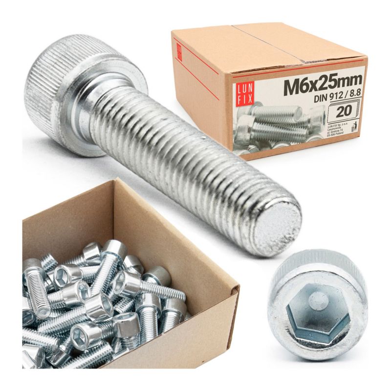 Śruba imbusowa Lun Fix DIN 912 M6 25 mm kl. 8.8 20szt.