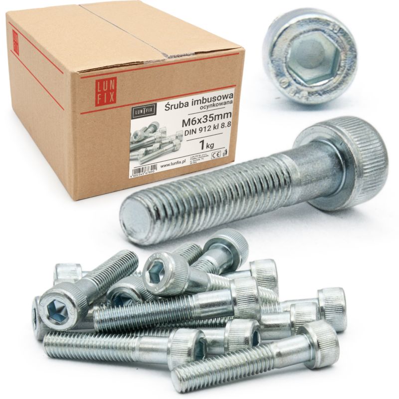 Śruba imbusowa Lun Fix DIN 912 M6 35 mm kl. 8.8 1kg