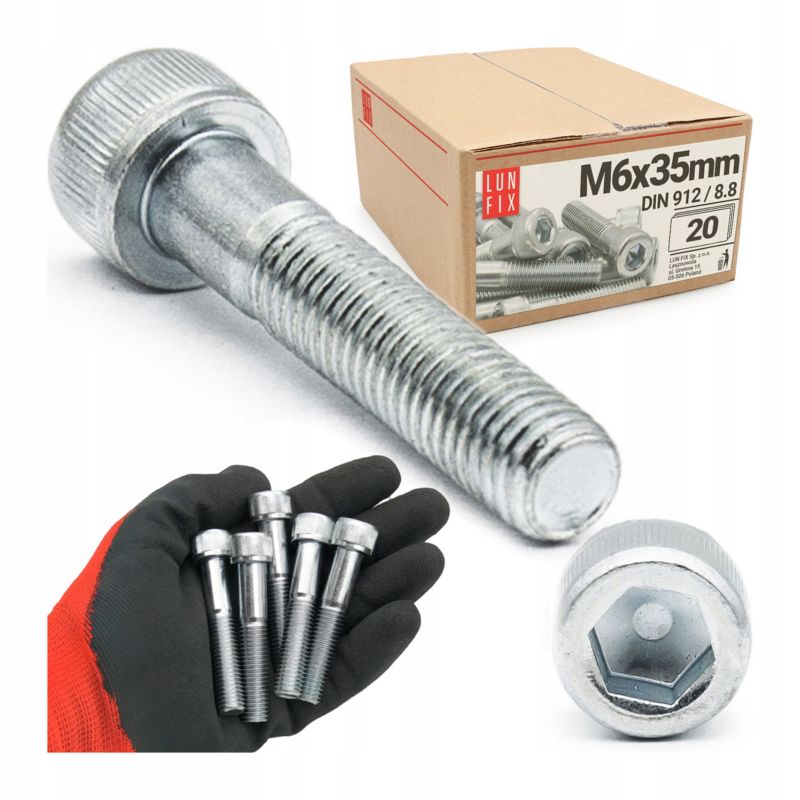 Śruba imbusowa Lun Fix DIN 912 M6 35 mm kl. 8.8 20szt.