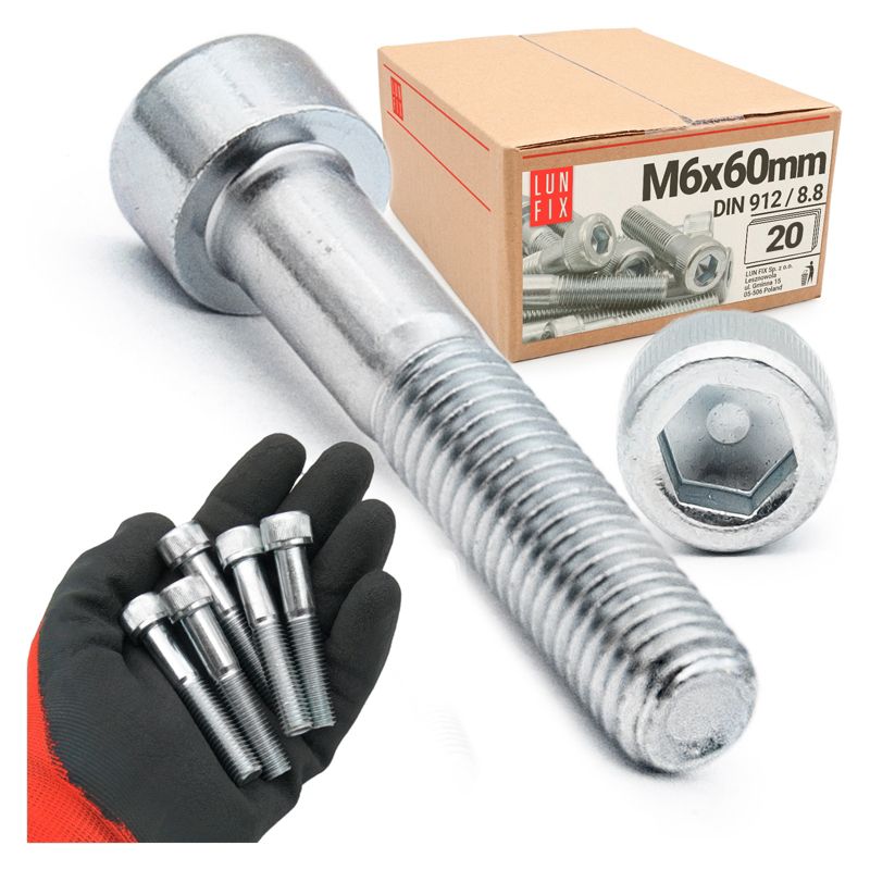 Śruba imbusowa Lun Fix DIN 912 M6 60 mm kl. 8.8 20szt.