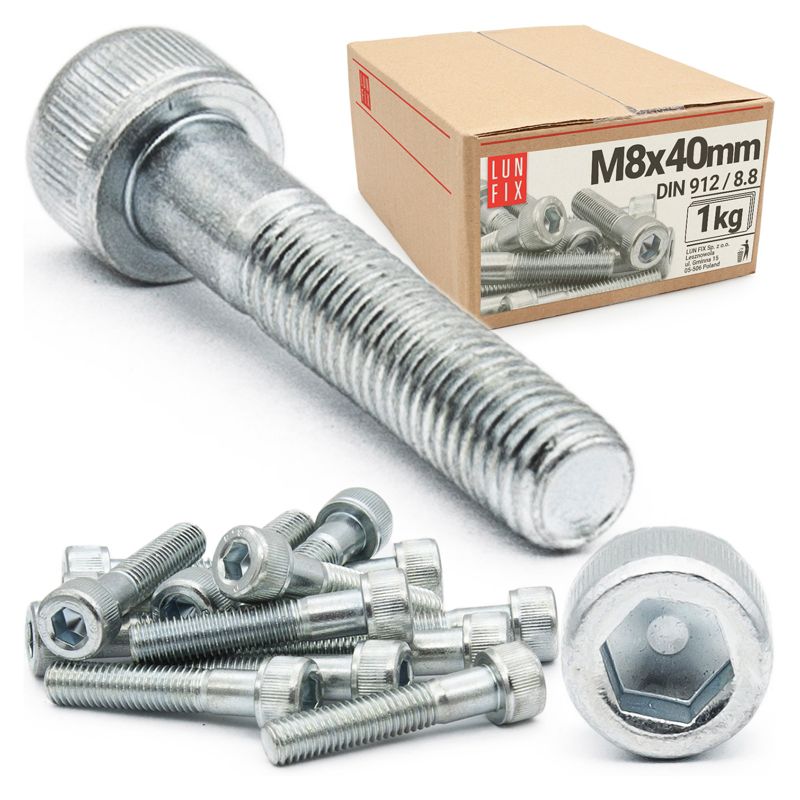 Śruba imbusowa Lun Fix DIN 912 M8 40 mm kl. 8.8 1kg