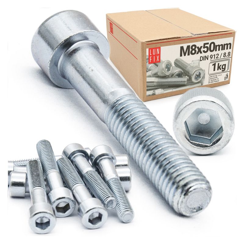 Śruba imbusowa Lun Fix DIN 912 M8 50 mm kl. 8.8 1kg