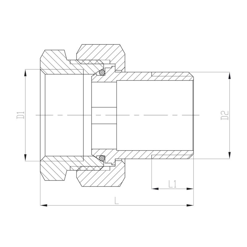 Śrubunek Mosiężny Z O-ringiem Prosty Oring GW/GZ 1" x 1" INVENA 1 szt.