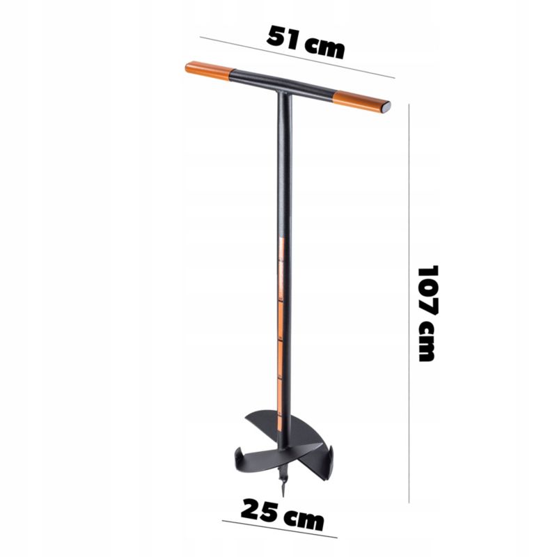 Świder Do Ziemi KADAX Ręczny 250mm Gleby Wiertnica Glebowa Dołownik mocny Ogród 1szt.