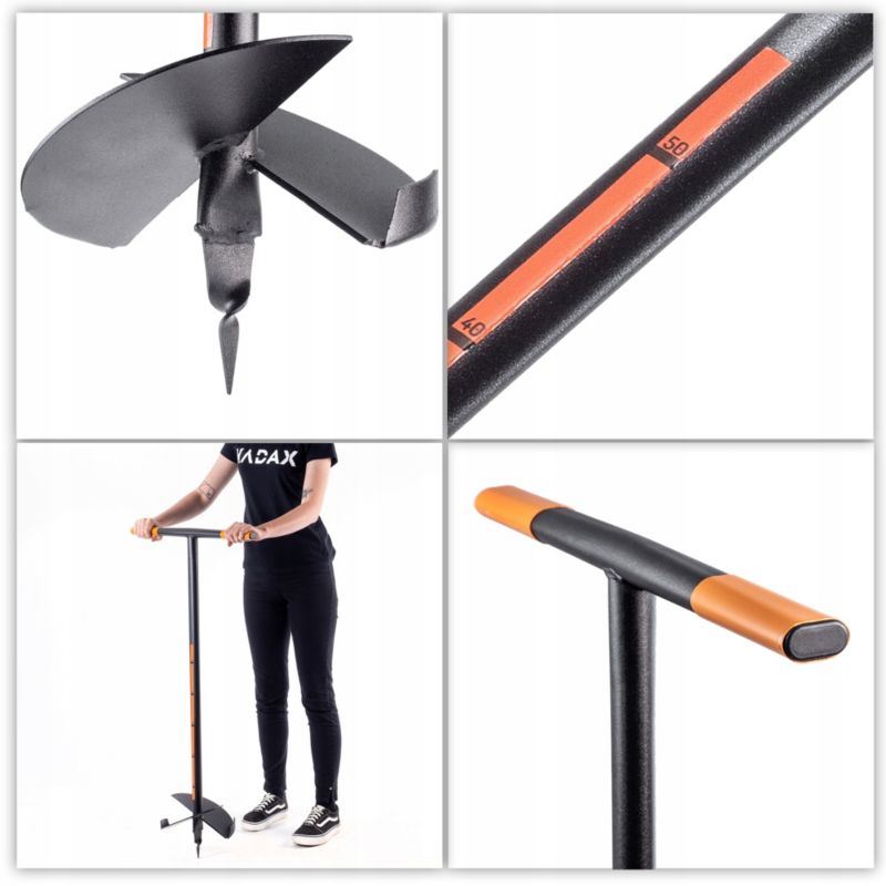 Świder Do Ziemi KADAX Ręczny 250mm Gleby Wiertnica Glebowa Dołownik mocny Ogród 1szt.