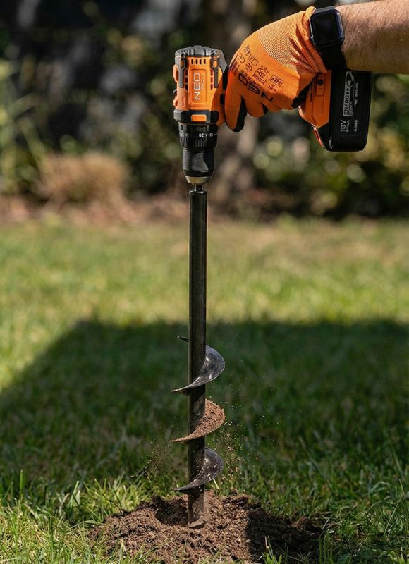 Świder glebowy NEO TOOLS 3/8" HEX (0,95 cm), 80 x 600 mm, na wkrętarkę 1 szt.