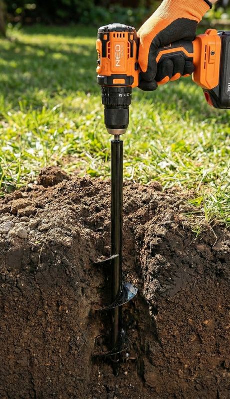 Świder glebowy NEO TOOLS 3/8" HEX (0,95 cm), 80 x 600 mm, na wkrętarkę 1 szt.