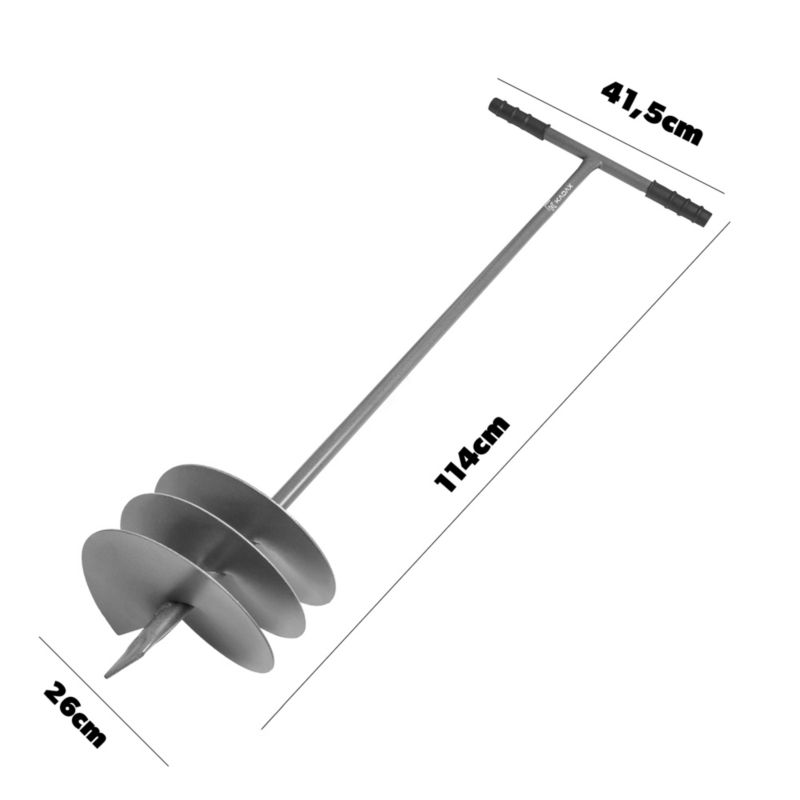 Świder Ręczny KADAX Do Ziemi Gleby Wiertnica Glebowa 26cm 260mm Dołownik mocny 1szt.