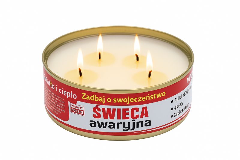 Świeca awaryjna Haske PRO 180g sojowa survival prepping + zapałki, 3 szt.