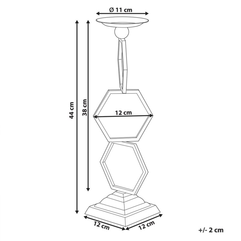 Świecznik Ardee Metal 44 cm Złoty 1 szt.
