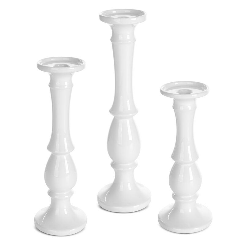 Świecznik ceramiczny Eurofirany 11 x 39 cm biały 1 szt.