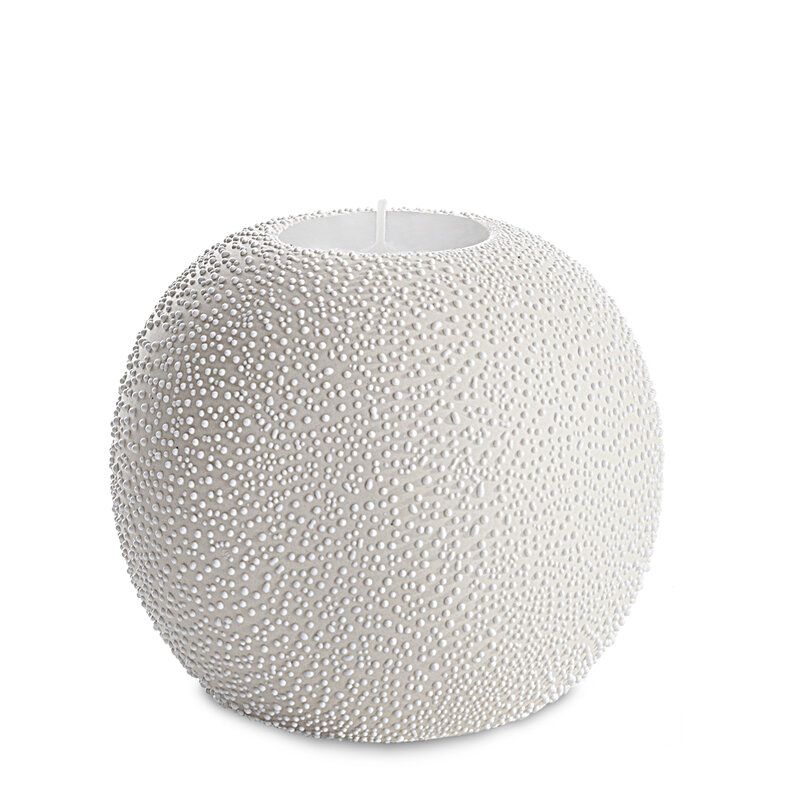 Świecznik ceramiczny Eurofirany 9 x 9 x 8 cm kremowy 1 szt.