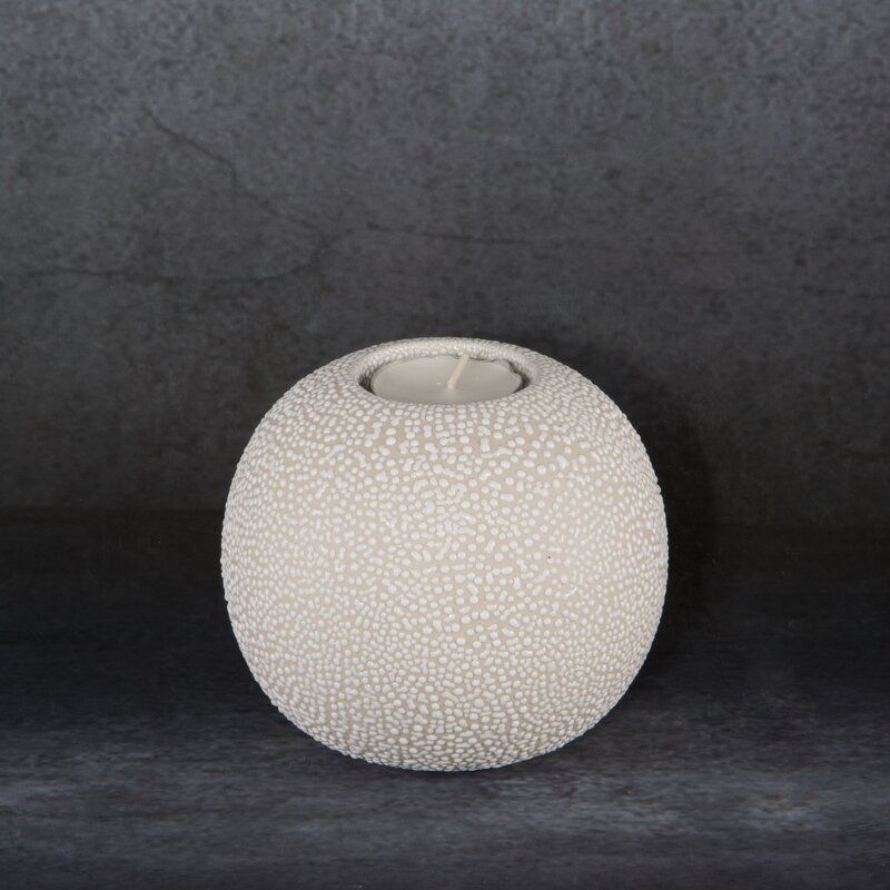 Świecznik ceramiczny Eurofirany 9 x 9 x 8 cm kremowy 1 szt.