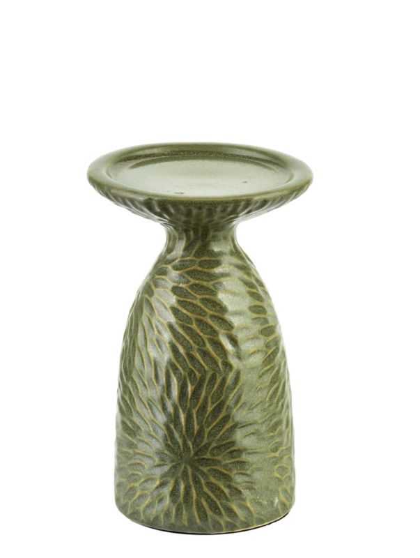 Świecznik ceramiczny MONDEX YARINE 10,5x8,5x16,5 cm zielony 1 szt.