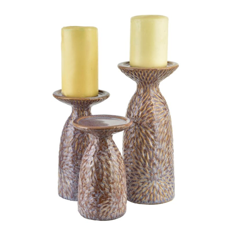 Świecznik ceramiczny MONDEX Yarine 11x10x20 cm beżowy 1 szt.